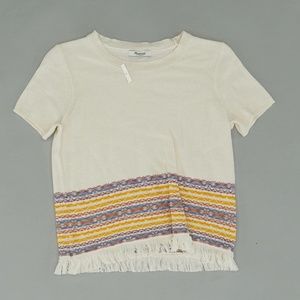 NWT Fringed Jacquard Sweater Tee